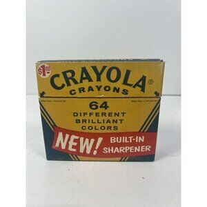Vintage Crayola Crayons Binney Smith 64 Box Built In Sharpener Retired Colors